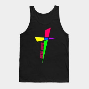 Colorful Cross - Jesus Saves Tank Top